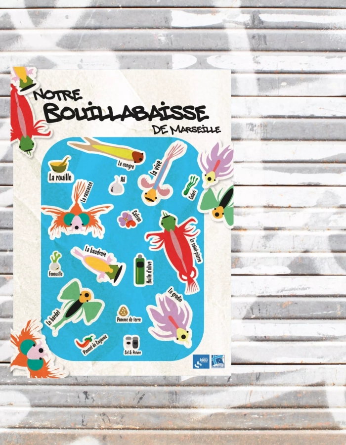 AfficheMurGraffiti-NotreBouillabaisseDeMarseille-Cyan-MairieDeMarseille&FranceBleu